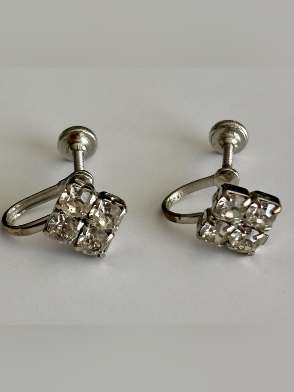 Crystal Cluster Drop Earrings - Silver-Tone